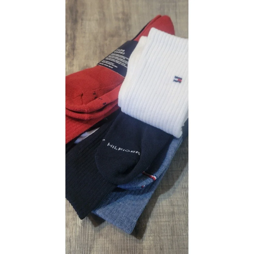 Tommy Hilfiger Mens 5 Pair Cushion Crew Socks Denim Heather TVM261CR01001